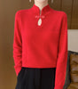 Wool Sweater with High Collar for Women