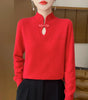 Wool Sweater with High Collar for Women