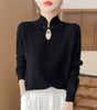 Wool Sweater with High Collar for Women