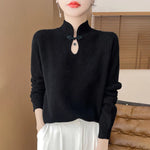 Wool Sweater with High Collar for Women