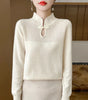 Wool Sweater with High Collar for Women