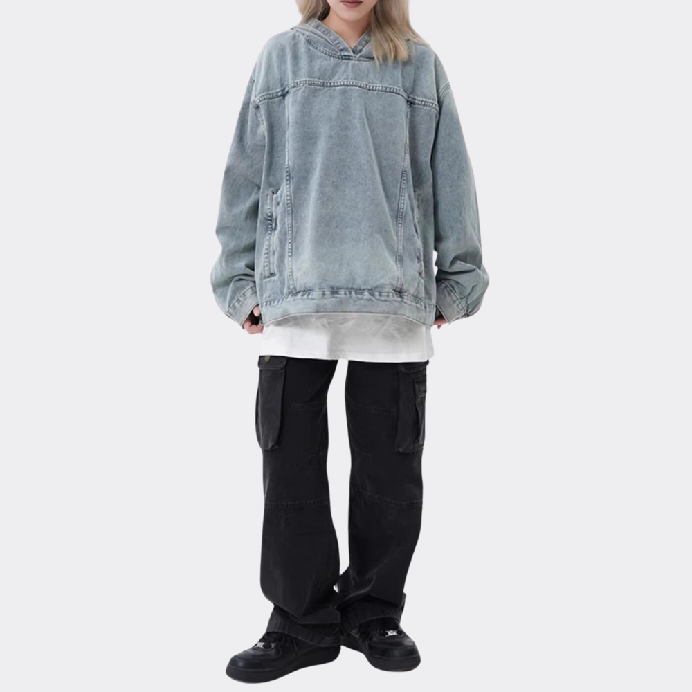 Women's Hooded Denim Shirt