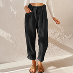 High Waist Corduroy Carrot Cut Pants for Women