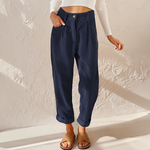 High Waist Corduroy Carrot Cut Pants for Women