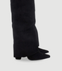 Elegant Black Suede Boots with Golden Details for Women