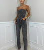 Strapless wide-leg jumpsuit for women