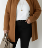 Long Oversized Knit Cardigan with Round Neck for Women