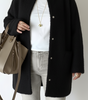 Long Oversized Knit Cardigan with Round Neck for Women