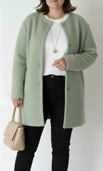 Long Oversized Knit Cardigan with Round Neck for Women