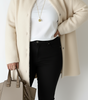 Long Oversized Knit Cardigan with Round Neck for Women