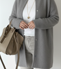 Long Oversized Knit Cardigan with Round Neck for Women