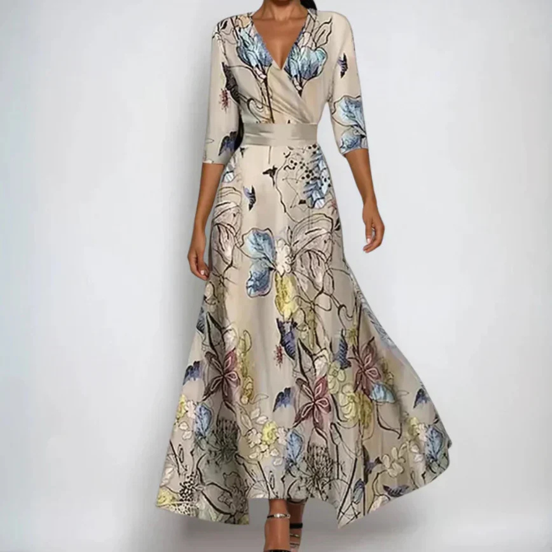 Printed long dress for women