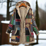 Loose coat in linen-cotton blend for women