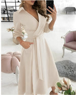 Elegant Long-Sleeve Midi Dress for Women | Ideal for Special Occasions