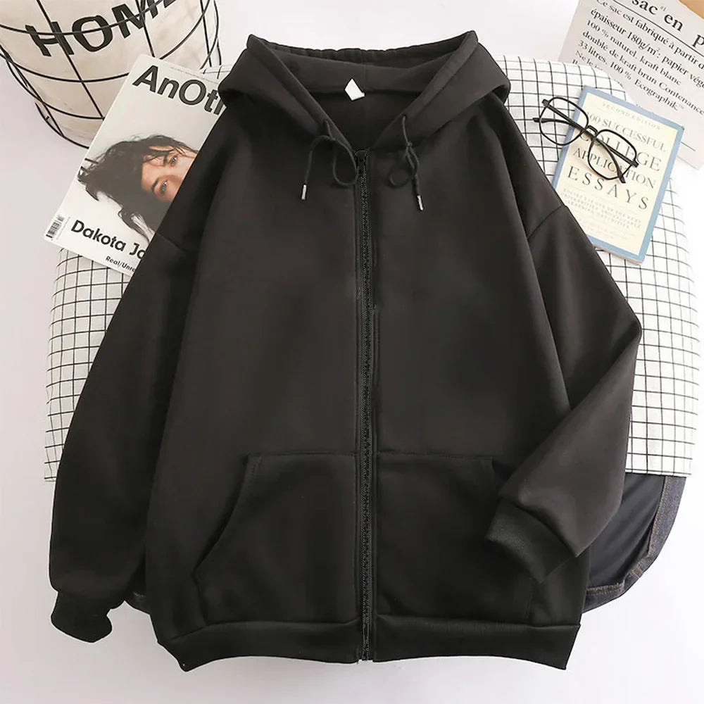 Zipped Hooded Sweatshirt for Women