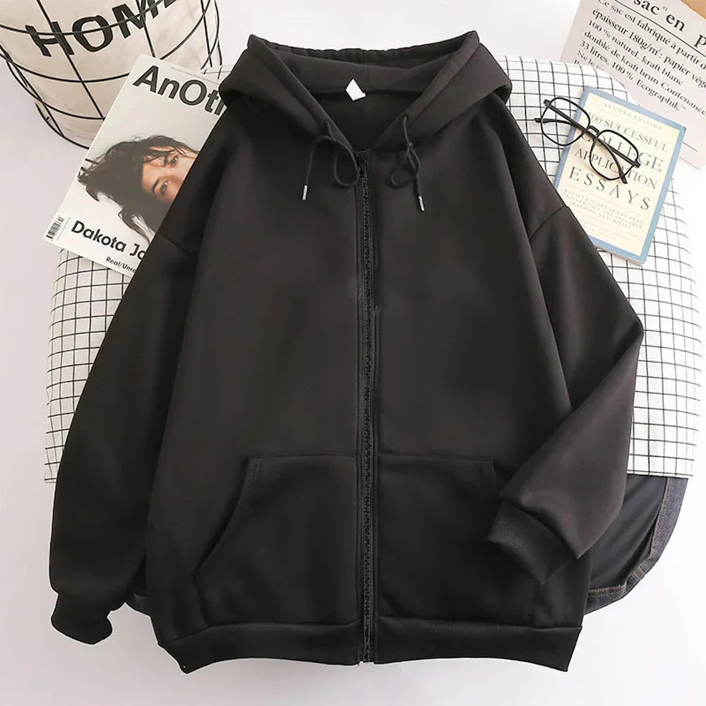 Zipped Hooded Sweatshirt for Women