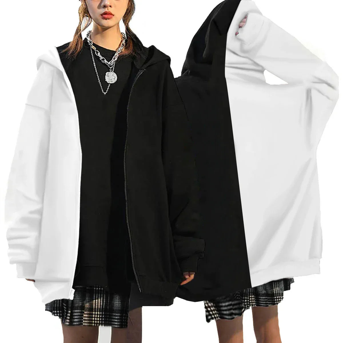 Zipped Hooded Sweatshirt for Women