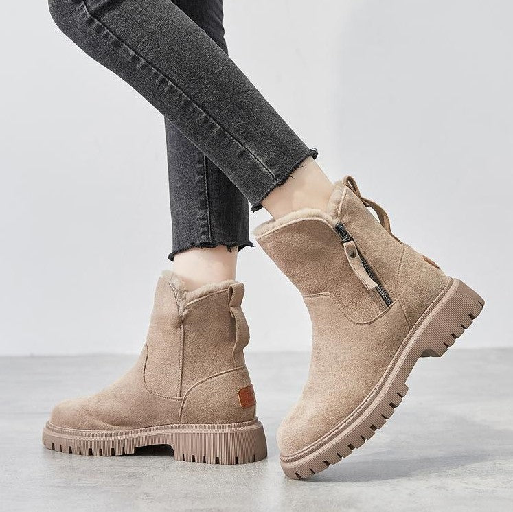Winter Lined Suede Ankle Boots for Women