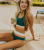 High-Waisted Colorblock Bikini Set for Women