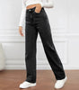 High-waisted straight jeans for women