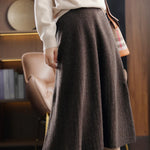 Pleated Skirt in Pure Wool for Women