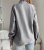 Long-sleeve high-neck blouse for women