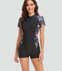 Short-Sleeve One-Piece Swimsuit with Zipper for Women | Perfect for Summer