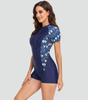 Short-Sleeve One-Piece Swimsuit with Zipper for Women | Perfect for Summer