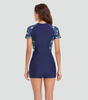 Short-Sleeve One-Piece Swimsuit with Zipper for Women | Perfect for Summer