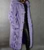 Long Hooded Vest in Chunky Knit for Women
