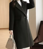 Long Wool Blend Double-Breasted Coat for Women