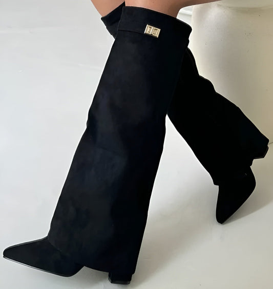 Women's Block Heel Knee-High Suede Boots