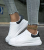Comfort Sneakers with Thick Sole in Faux Leather for Women