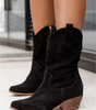 High Suede Santiag Ankle Boots for Women