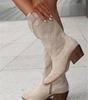 High Suede Santiag Ankle Boots for Women