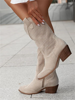High Suede Santiag Ankle Boots for Women