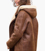 Long Hooded Coat with Synthetic Lining for Women
