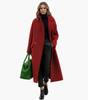 Long Coat with High Collar and Pockets for Women