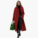 Long Coat with High Collar and Pockets for Women