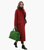 Long Coat with High Collar and Pockets for Women