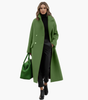 Long Coat with High Collar and Pockets for Women