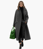 Long Coat with High Collar and Pockets for Women