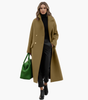 Long Coat with High Collar and Pockets for Women