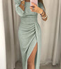 Shiny Off-Shoulder Midi Dress for Women | Perfect for Going Out