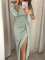 Shiny Off-Shoulder Midi Dress for Women | Perfect for Going Out