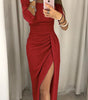 Shiny Off-Shoulder Midi Dress for Women | Perfect for Going Out