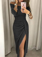 Shiny Off-Shoulder Midi Dress for Women | Perfect for Going Out