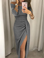 Shiny Off-Shoulder Midi Dress for Women | Perfect for Going Out