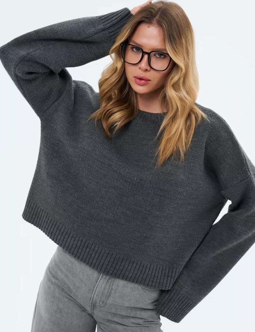 Oversized Ribbed High Neck Sweater for Women