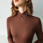 Crossed high-neck sweater for women